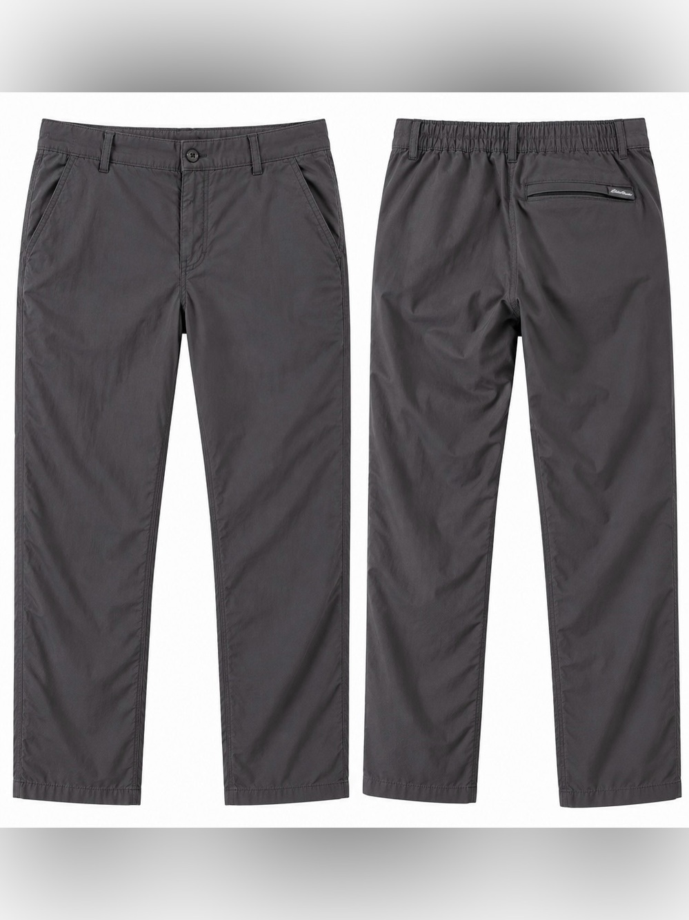 Eddie Bauer Gray Performance Travel Hiking Pants Stretch Waist, Size 40x32